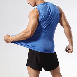 Chaleco Deportivo Premium de Punto para Gimnasio, Ropa Deportiva Casual, Hombros Anchos, Transpirable, Color Sólido, Sin Mangas, para Correr, para Hombre, Venta al Por Mayor - Product Image 2