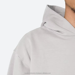 Sudadera con capucha extragrande de algodón 100% personalizada para hombre, jersey con hombros caídos y bolsillos funcionales, peso pesado para la temporada de otoño - Product Image 5
