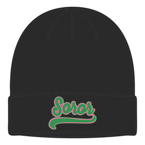 Bonnet noir 08 Soror pour femmes, style grec, rose et vert, pour sororité universitaire, élégant et décontracté - Product Image 5