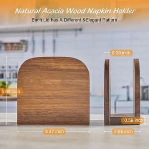 Porta Servilletas de Madera de Acacia para Mesa, Porta Servilletas Verticales de Madera para Cocina, Dispensador de Servilletas de Pie para Cocina y Comedor - Product Image 2