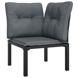 Conjunto Modular Mediano de Muebles de Jardín de Ratán PE Negro y Gris - Product Image 4