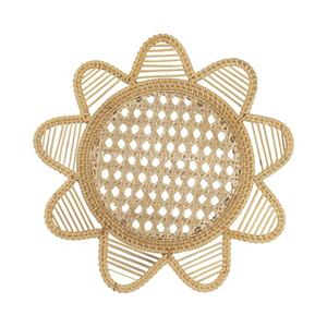 Décoration de la maison bohème peint à la main écologique rotin fleur pétoncle napperons/chargeur 50pcs intérieur extérieur utilisation personnalisée - Product Image 5