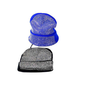Rhinestone Beanie Hat Unisex Winter Warm Knit Black Silver <b>Red</b> Blue Colorful Sparkle Crystal - Product Image 3