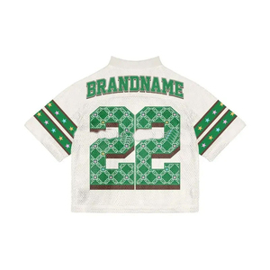 Camiseta deportiva retro de béisbol con malla, cuello en V clásico a rayas, de alta calidad, que absorbe la humedad, con letras frontales - Product Image 2