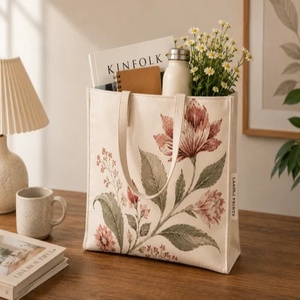 Floral Laminated PP Woven Large Reusable Tear Resistant <b>Tote</b> Bag for Supermarket Retail Advertising and Gift Packaging - Product Image 2