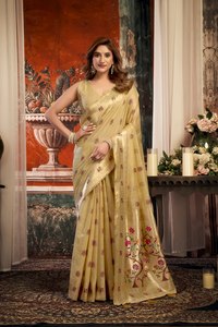 Pure Paithani Silk Zari <b>Tissue</b> Handloom Weaving Traditional Women's Party Festival & Carnival Wear All Seasons new design 2026 - Product Image 2