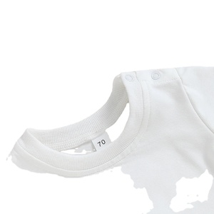 Couleur unie 100% coton pull sweat pour bébé garçons filles automne hiver brodé infantile hauts col rond long uni teint - Product Image 6