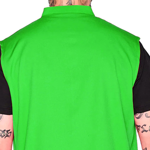Chaleco sin mangas para barbero, color verde, con cremallera y bolsillos, ecológico, impermeable y transpirable, de poliéster, para uso en salón. - Product Image 6