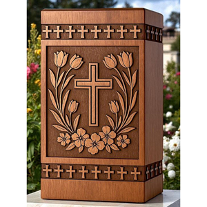 Eco-Friendly Wooden Urn for Human Ashes – Biodegradable Funeral Urn urn Memorial Keepsake by AYAANS - Product Image 2