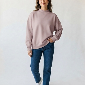 Women’s Relaxed Fit Oversized <b>Mock</b> <b>Neck</b> Pullover Sweatshirt Warm Cozy Long Sleeve Casual Streetwear <b>Top</b> - Product Image 1