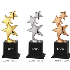 Premium Metal Golden Star Dial Elegant Office Desk Decor Luxury Silver Brown Gold Plated Corporate Aspiration Centerpiece - Product Image 2