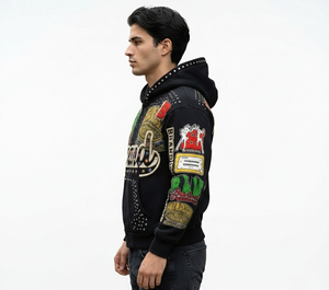 Sudadera con Capucha Unisex Extra Grande de Felpa Gruesa, Estilo Vintage, con Bordado y Parches, Ecológica, 100% Algodón Orgánico - Product Image 3