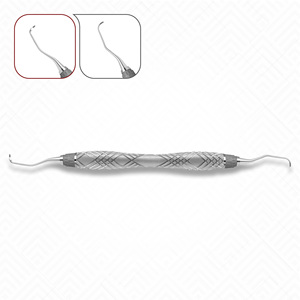 Curette Gracey standard 13/14 à double extrémité, instrument dentaire parodontal pour molaires postérieures et bicuspides avec creux de 10 mm - Product Image 3