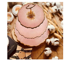 ขาตั้งเค้ก 3 ชั้น สีชมพู ดีไซน์สวยหรู พร้อมแท่งโลหะอย่างดี สำหรับงานปาร์ตี้ งานแต่งงาน - Product Image 1