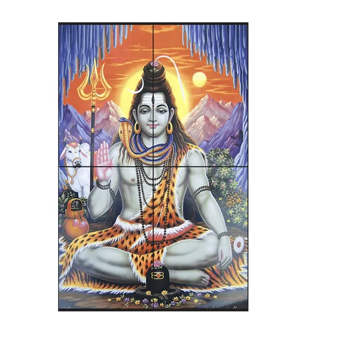 Özelleştirilmiş parlak Shiva DUVAR KAROLARI tanrı resim fayans dijital baskılı tanrı seramik duvar fayansları DUVAR KAROLARI tapınaklar ve ev