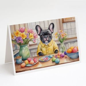 Whimsical French Bulldog <b>Easter</b> Decorations <b>Pack</b> of 8 Blank A7 Note <b>Cards</b> with Envelopes 5x7 Size for Greeting Purpose - Product Image 1