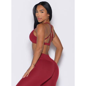 Lightweight Reversible Women Sport Bra Workout Crop Top Backless Gym Removable Padded Cups Spandex/Polyester Fitness OEM - Product Image 3