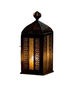 Candelabro de metal con forma de linterna marroquí, accesorio decorativo de alta calidad para uso de festival y bodas - Product Image 1