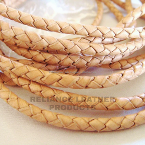 Cordón de Cuero Trenzado Redondo Natural de 4 mm para Todo Uso, Suministro para Joyería, Moda, Manualidades y Fabricación - Product Image 6