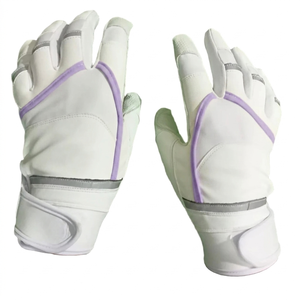 Breathable Pro Style Leather Baseball Batting Gloves with Stretchable Fabric Inserts & Maximum Durability for Training Sessions - Product Image 3