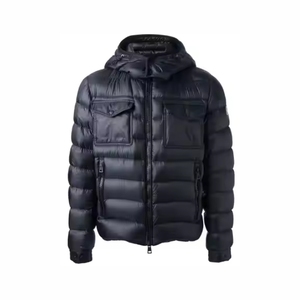 Chaqueta de Invierno para Hombre, Moderna, con Burbujas Brillantes, de Microfelpa Transpirable, con Cierre de Cremallera, Logotipo Personalizado Impreso, con Capucha - Product Image 1