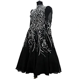 Luxury Black Beaded Evening <b>Dress</b> Long Sleeve High Neck Sequined A-Line Prom Gown Muslim Modest Formal Party <b>Dress</b> for Women - Product Image 5