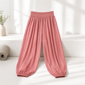 Breathable Yoga <b>Pants</b> Loose Fit Casual Activewear High Waist Elastic Waist Seamless <b>Spandex</b>/Polyester Workout Trousers 1 Piece - Product Image 3