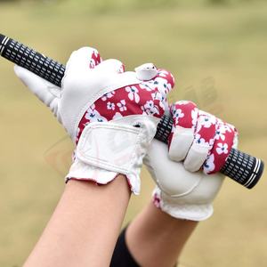 Women Patchwork Flower-Printings All-Season Synthetic Leather Touchscreen Gardening <b>Gloves</b> With Grain-Leather For Working - Product Image 5