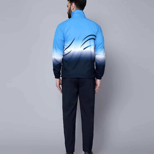 Men's Sublimation Tracksuit 100% Polyester Gradient Color Sporty Full Zipper Jogging Wear with Side Pockets Spring Outdoor Use - Product Image 4