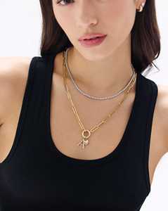 Colliers tennis en diamant en or massif 14K, vente en gros, avec diamants de laboratoire taille ronde de 3 ou 5 carats, chaîne ras-de-cou pour superposition, bijoux fins de luxe - Product Image 5