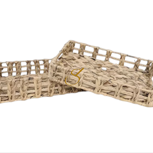 Bandejas de Mimbre de Jacinto de Agua: Decoración Rústica Boho para el Hogar - Product Image 3