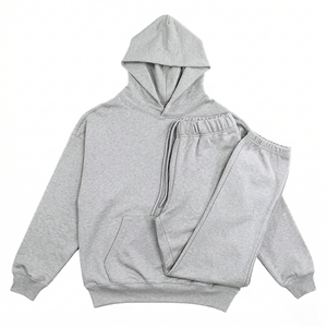 Mens Two Piece Tracksuit Cotton Polyester Blend Breathable <b>Jogging</b> <b>Suit</b> For Exercise And Training Plain Design Charcoal Grey - Product Image 4
