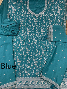 Salwar Kameez de Seda Rosa Bordado para Mujer, Vestido Tradicional Indio Pakistaní para Boda, Largo hasta el Suelo, Corte Regular 66841 - Product Image 2