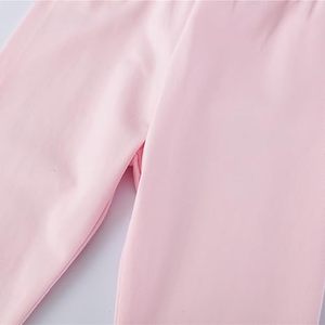 Leggings Deportivos Ajustados de Color Rosa, Tejido de Punto con Spandex, para Yoga, Gimnasio, Ejercicio, Niñas, Niños, Casual, Aire Libre, Verano - Product Image 3