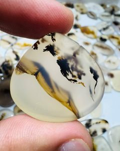 Natural Montana <b>Agate</b> Polished Cabochon Gemstone Brown Black 20-35mm Handmade Home Decoration Jewelry Making Stone - Product Image 1