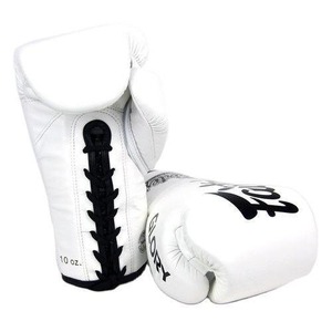 ถุงมือชกมวย MMA ซานด้า หนังแท้ Fairtex สีขาวแบบกำหนดเอง  พร้อมที่จับกันลื่น  แบบผูกเชือก  โลโก้ OEM สำหรับการแข่งขัน  สำหรับทุกเพศ - Product Image 2