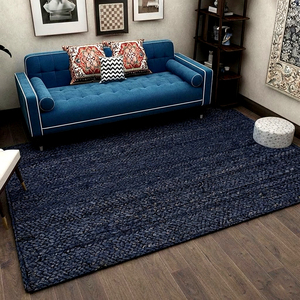 100% Organic Jute Braided Handmade Non-Slip Eco Friendly Rustic Boho Style Low Pile Area <b>Rug</b> Floor Carpet <b>Natural</b> <b>Fiber</b> - Product Image 1
