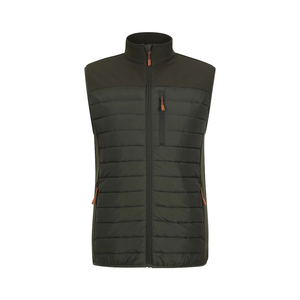 Gilet sans manches best-seller, couleur vert foncé, en duvet matelassé, en polyester, gilet softshell d'hiver - Product Image 1