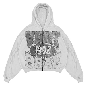 Sudadera con Capucha Personalizada de Alta Calidad para Hombre, 100% Algodón Transpirable, 340g, Invierno, Cierre de Cremallera, Talla Grande, con Serigrafía Personalizada - Product Image 2