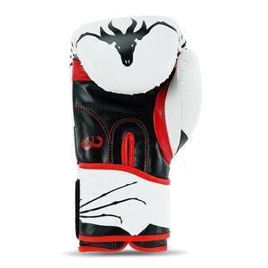 Guantes de Boxeo Blancos con Diseño de Líneas Negras, Cierre de Velcro, para Entrenamiento de Adultos - Product Image 2