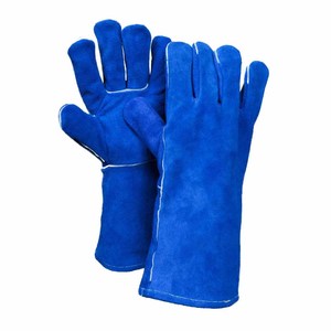 Gants de soudure en cuir de vachette pleine fleur, protection des mains, résistance à la chaleur, pour la lutte contre les incendies et le barbecue, vente en gros - Product Image 1