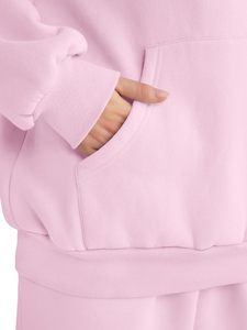 Womens Hoodie and Trouser <b>Set</b> Casual Two Piece Tracksuit Soft Cotton Fleece Jogger Suit Comfortable Winter Loungewear Outfit - Product Image 6