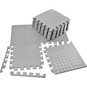 Gray <b>Interlocking</b> EVA Foam Floor Mat <b>Tile</b> Pack 12 Sq. Ft. Protective Flooring - Product Image 1