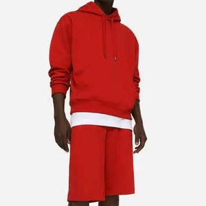 2026 New Arrival Winter Men's Unisex Hoodie and Shorts <b>Set</b> with Custom Logo Fleece Fabric Quick Dry - Product Image 2