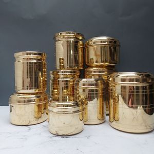 High End Hammered Copper Kitchen Storage Canisters with <b>Lid</b>, Handmade Jars Set for Tea Coffee Sugar, <b>Decorative</b> Copperware - Product Image 1