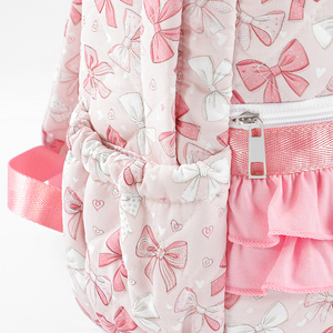 Factory Wholesale Low Moq Custom Quilting Bags Kids Toddler Cute School Bag New Fashion Floral Bow Printed Quilted <b>Backpacks</b> - Product Image 5
