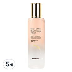 Tonico Illuminante Farmstay Rice & Bifida 5 Pezzi 120ml Liquido Sbiancante a Prezzo Scontato - Product Image 1