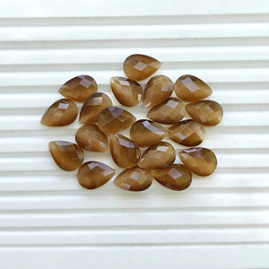 Piedras Preciosas Sueltas de Ojo de Gato Marrón Bronce Creadas en Laboratorio, Pulimentadas, Forma de Pera, Corte Checker, Piedras Briolette de Alta Calidad, Unisex, Personalizadas - Product Image 6