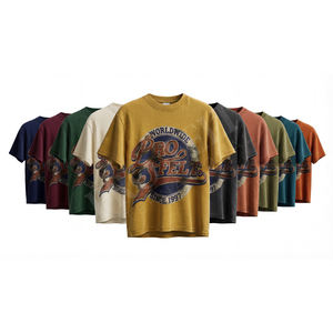 Camiseta de Cuello Redondo de Felpa, Estilo Hip Hop, Personalizada con Logotipo Impreso en DTF, Transpirable, para Hombre y Mujer - Product Image 1