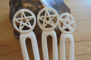 Épingle à cheveux artisanale en os |   Accessoire capillaire rustique et naturel - Product Image 6